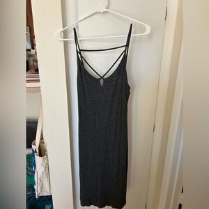 Popular basics Dark grey halter midi dress size M